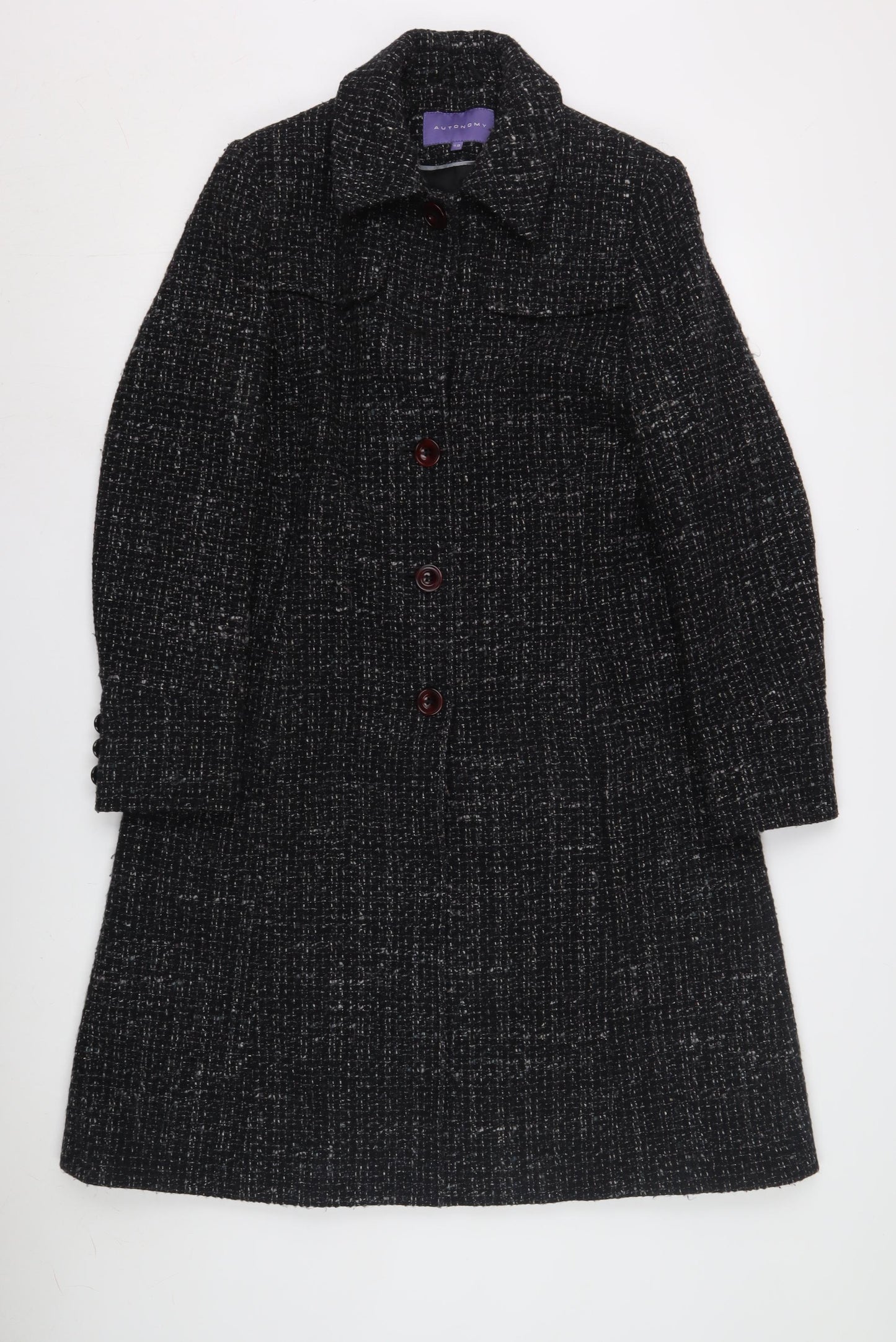 Autonomy Women's Black Wool Blend Coat Size 12