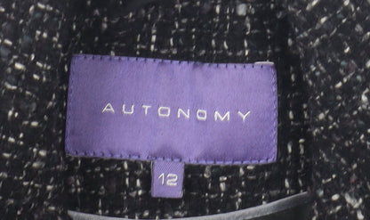 Autonomy Women's Black Wool Blend Coat Size 12