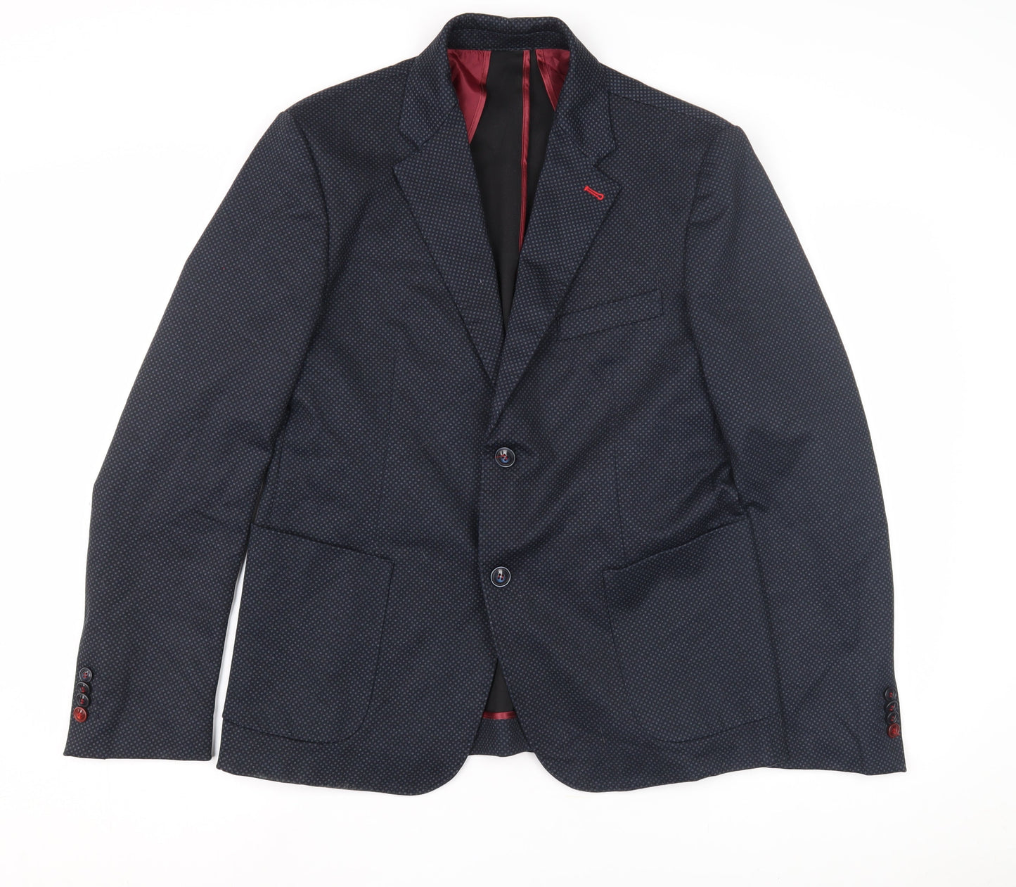Serpy Men's Blue Blazer, Size UK 42, Formal Geometric