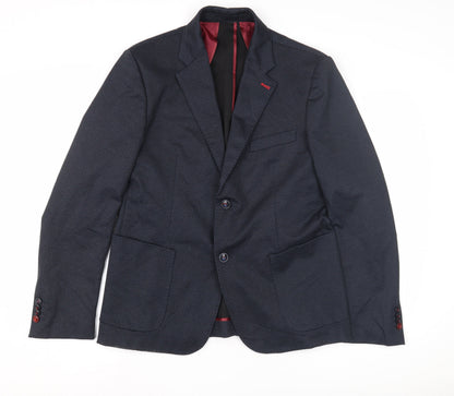 Serpy Men's Blue Blazer, Size UK 42, Formal Geometric
