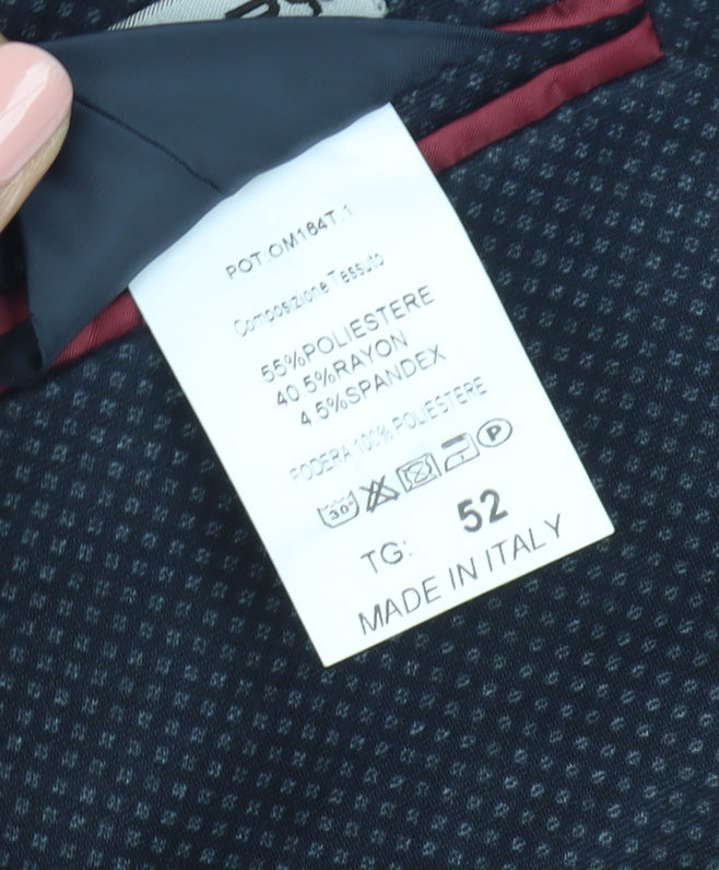 Serpy Men's Blue Blazer, Size UK 42, Formal Geometric
