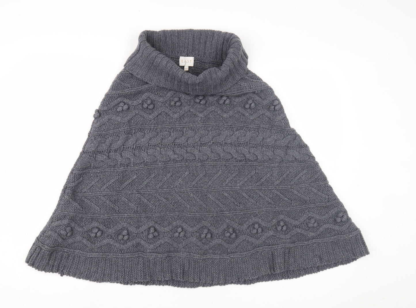 East Women's Grey Cowl Neck Cable Knit Sleeveless Jumper
