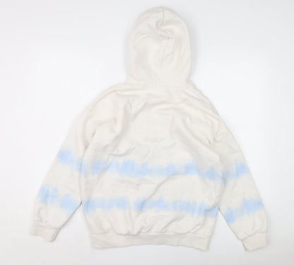 Marks and Spencer Girls White Hoodie 12-13 Years Graphic Print