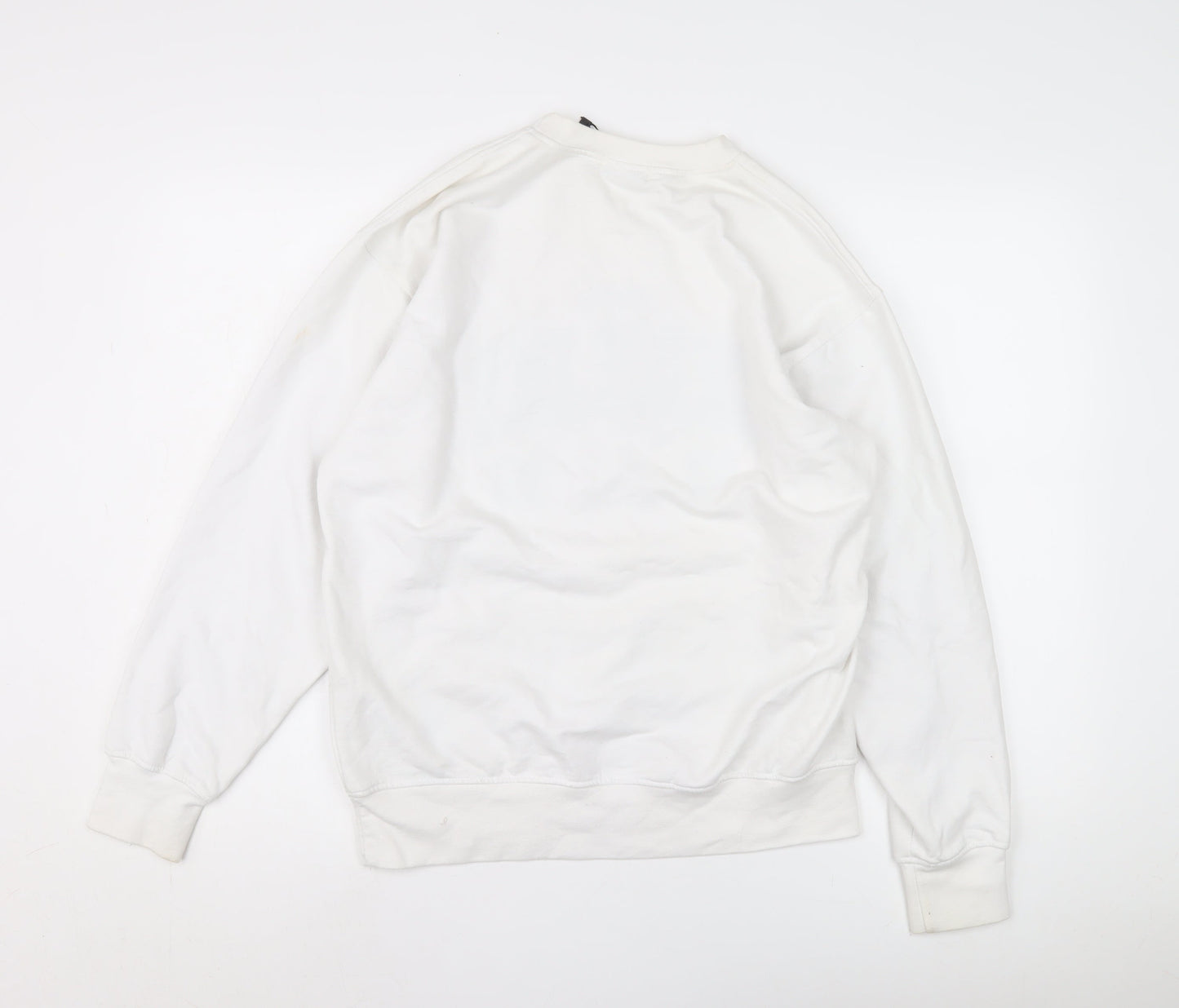 Unisex Adults UK Size S PRETTYLITTLETHING White Pullover Sweatshirt
