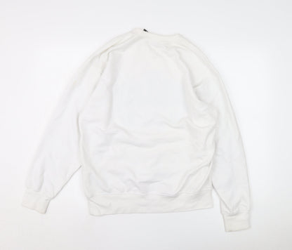 Unisex Adults UK Size S PRETTYLITTLETHING White Pullover Sweatshirt