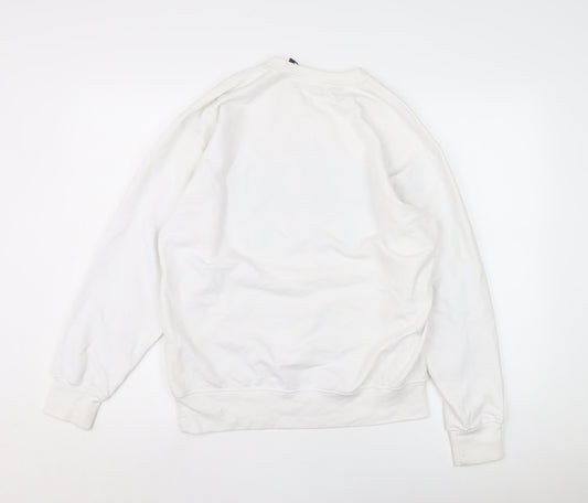 Unisex Adults UK Size S PRETTYLITTLETHING White Pullover Sweatshirt