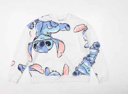 Unisex Adults UK Size 12 Disney White Pullover Sweatshirt