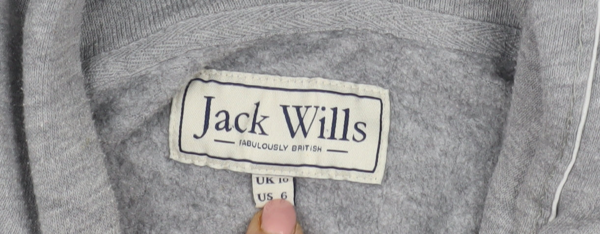 Womens UK Size 10 Jack Wills Grey Pullover Hoodie