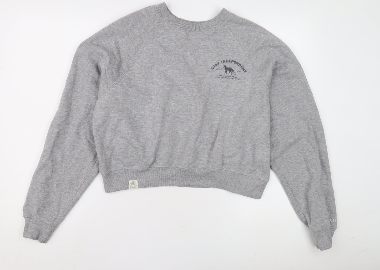 Unisex Adults UK Size 12 Pull&Bear Grey Pullover Sweatshirt