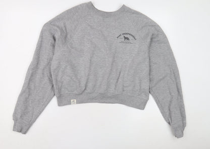 Unisex Adults UK Size 12 Pull&Bear Grey Pullover Sweatshirt