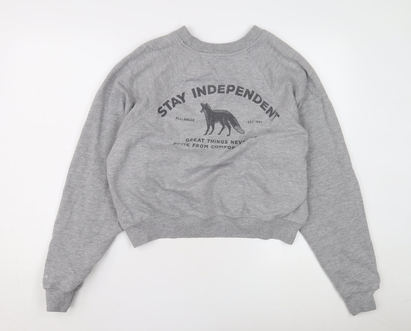 Unisex Adults UK Size 12 Pull&Bear Grey Pullover Sweatshirt