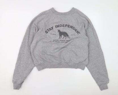 Unisex Adults UK Size 12 Pull&Bear Grey Pullover Sweatshirt