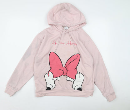 Womens UK Size S Disney Pink Pullover Hoodie