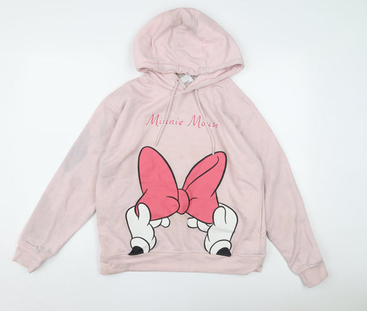 Womens UK Size S Disney Pink Pullover Hoodie