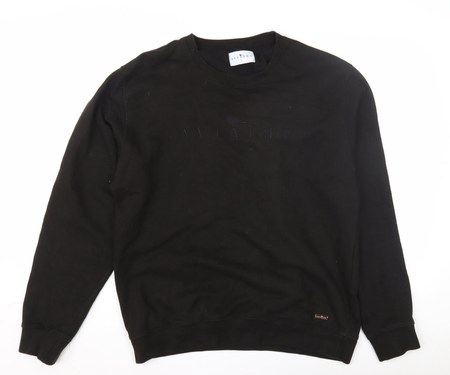 Aviaire Men's Black Crew Neck Sweatshirt, Size L