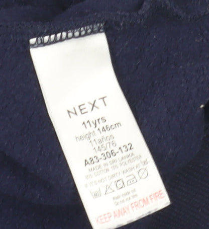 Next Girls Blue Star Embroidered Hoodie 11 Years