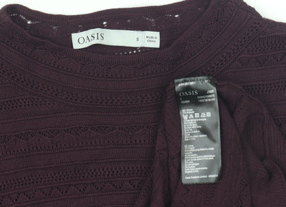 Womens UK Size S Oasis Purple Pullover Jumper