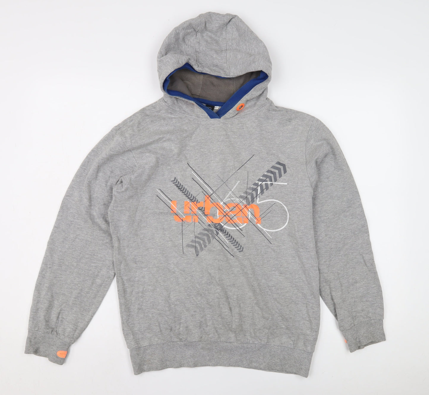URB65 Boys Grey Pullover Hoodie 14-15 Years Urban Style