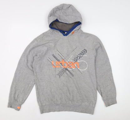 URB65 Boys Grey Pullover Hoodie 14-15 Years Urban Style