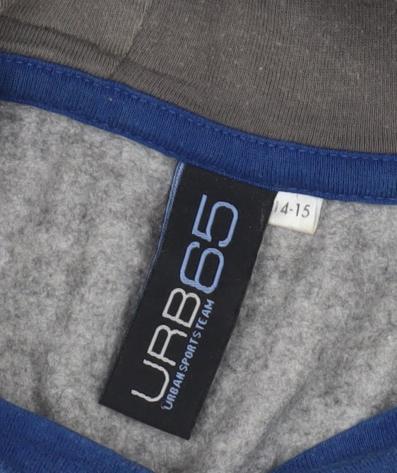 URB65 Boys Grey Pullover Hoodie 14-15 Years Urban Style
