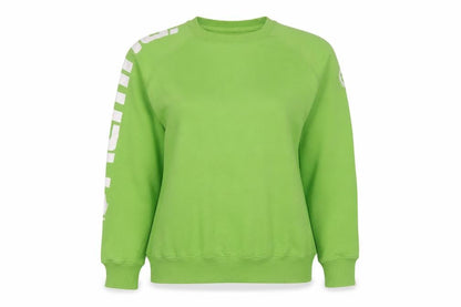 Front view of Salming Green unisex sweatshirt s with logo graphic