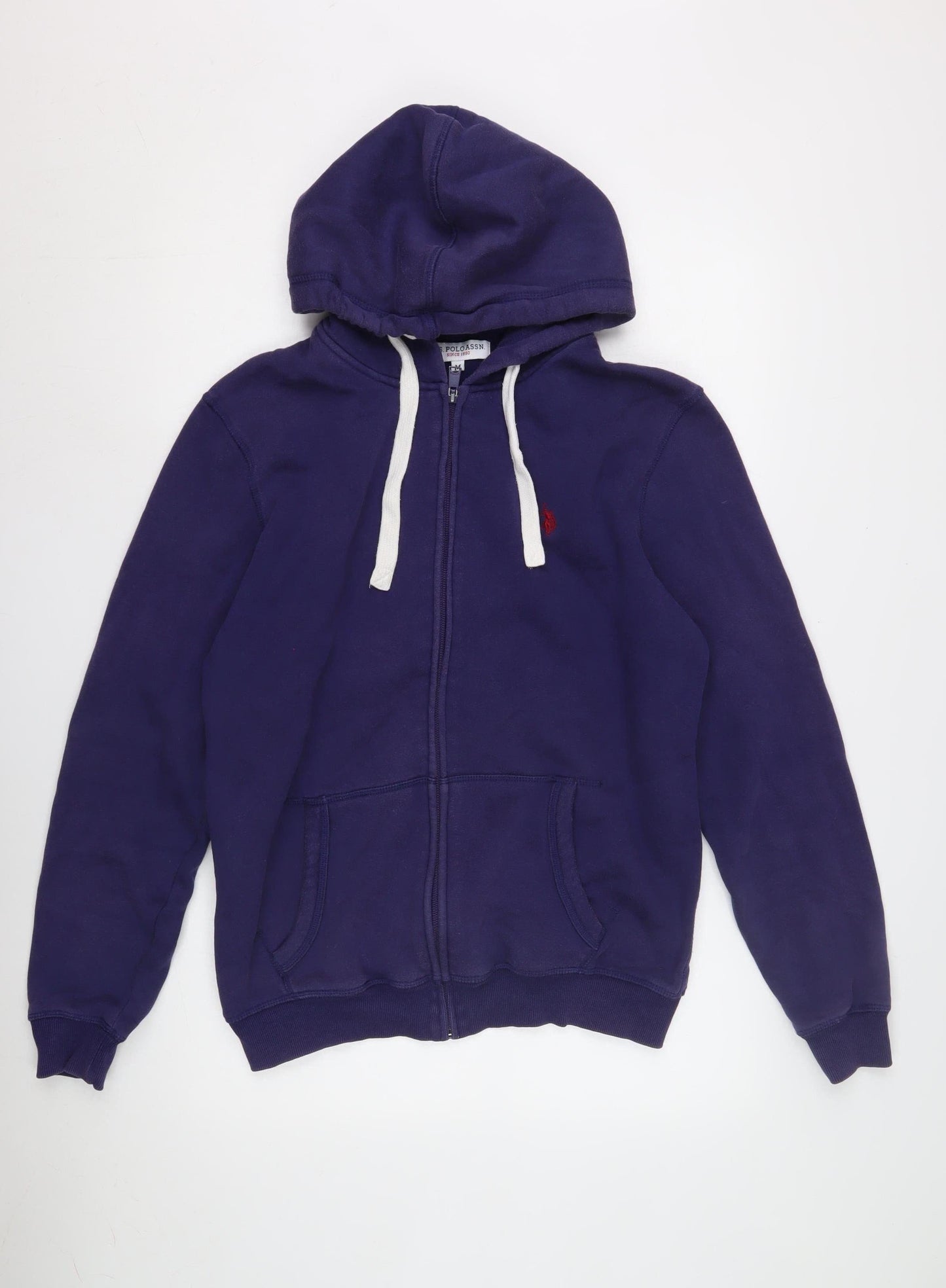 Mens UK Size M U.S. Polo Assn. Purple Full Zip Hoodie