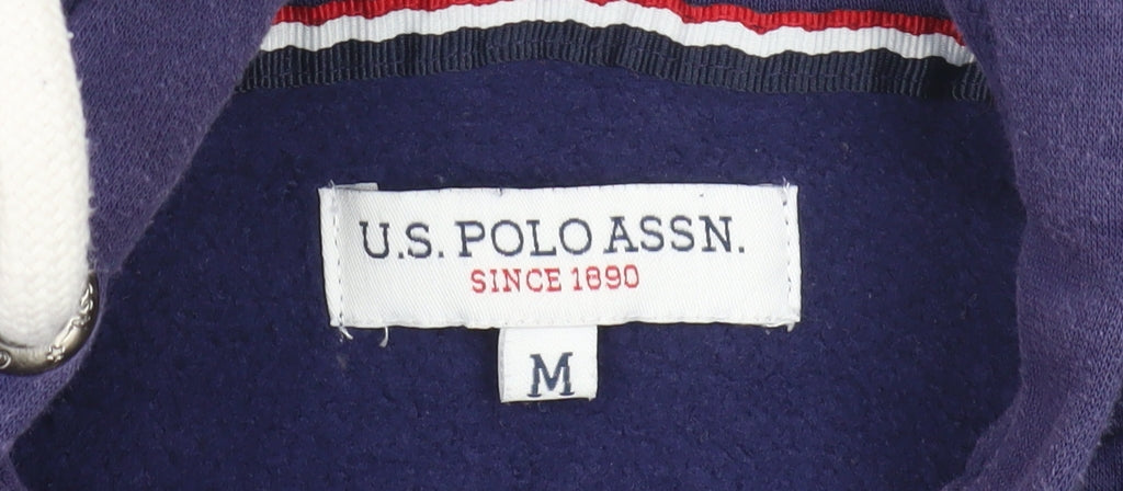 Mens UK Size M U.S. Polo Assn. Purple Full Zip Hoodie
