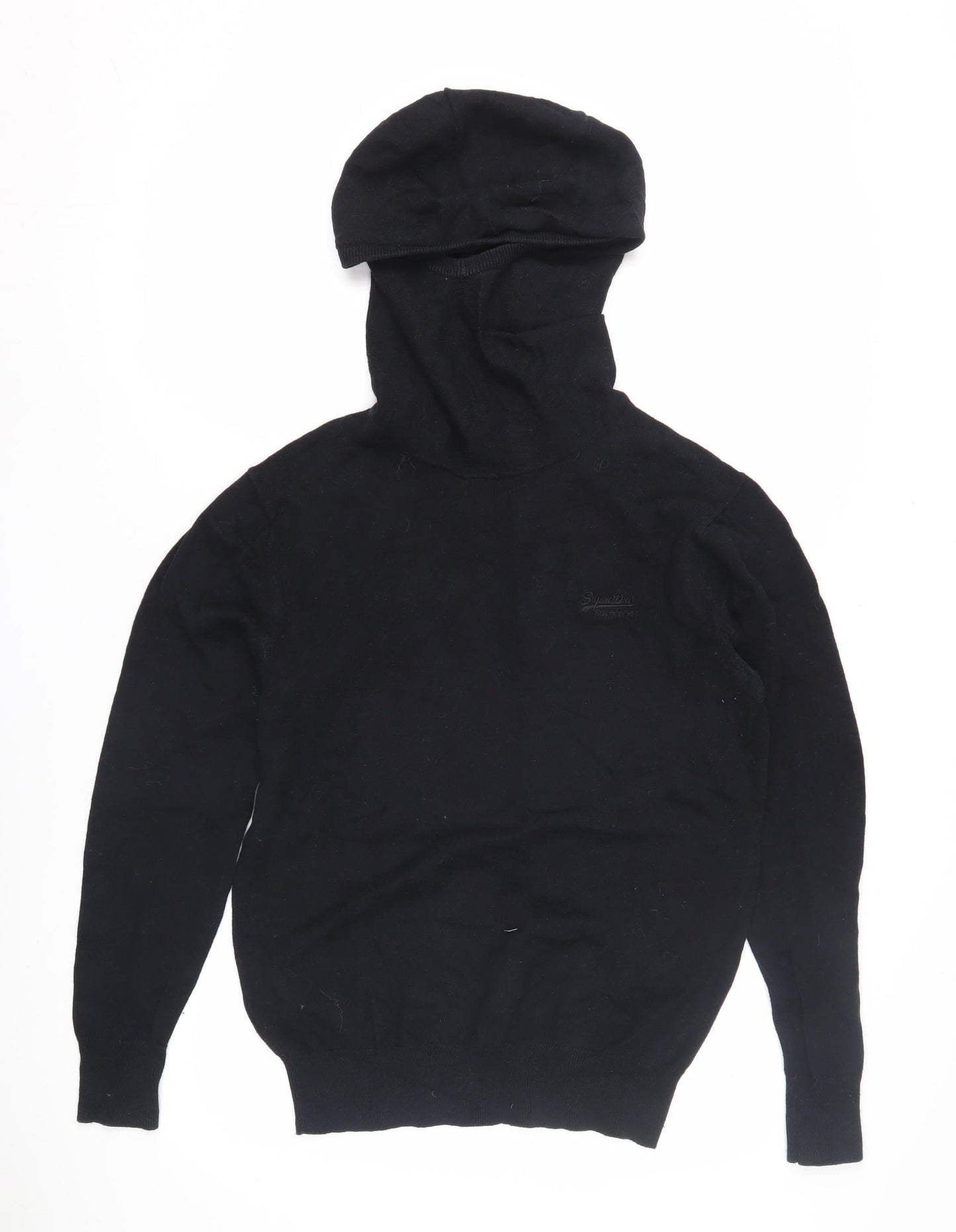 Unisex Adults UK Size M Superdry Black Pullover Jumper