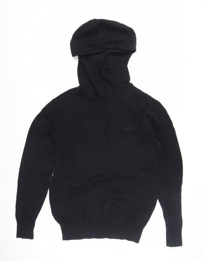 Unisex Adults UK Size M Superdry Black Pullover Jumper