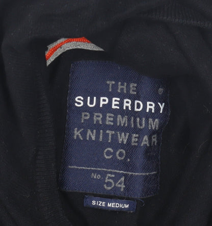 Unisex Adults UK Size M Superdry Black Pullover Jumper
