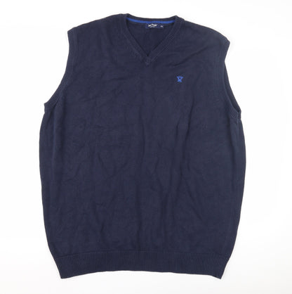 James Pringle Men's Blue 2XL Cotton Vest Casual Jumper