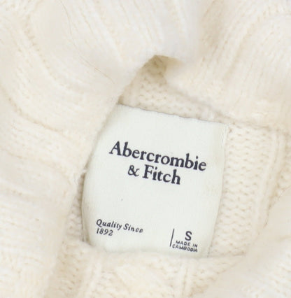 Abercrombie & Fitch Women's Ivory Cable-Knit Jumper S