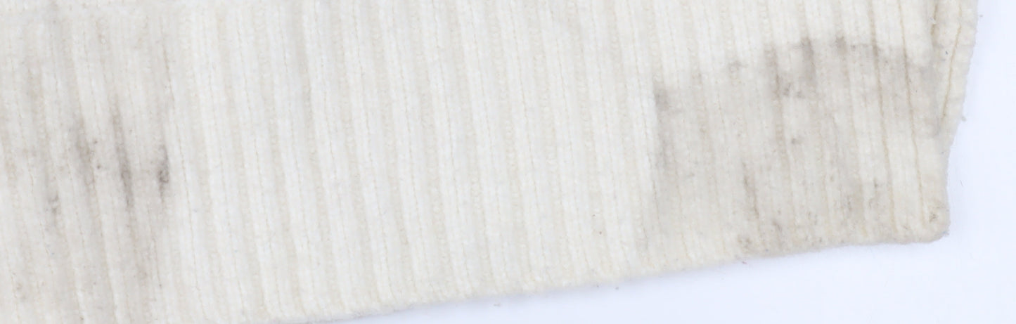 Abercrombie & Fitch Women's Ivory Cable-Knit Jumper S