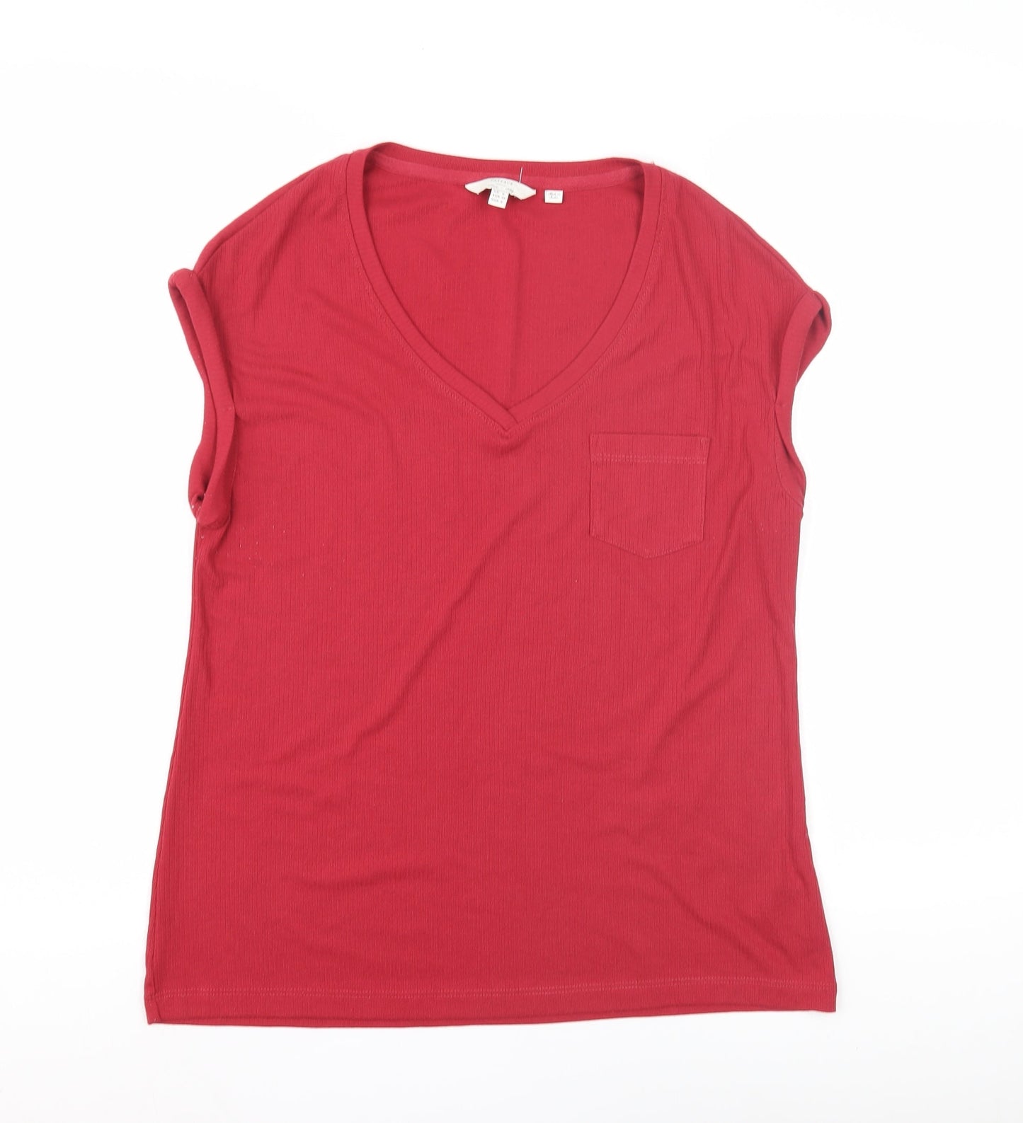 FatFace Women's Red Sleeveless Basic T-Shirt Size 8
