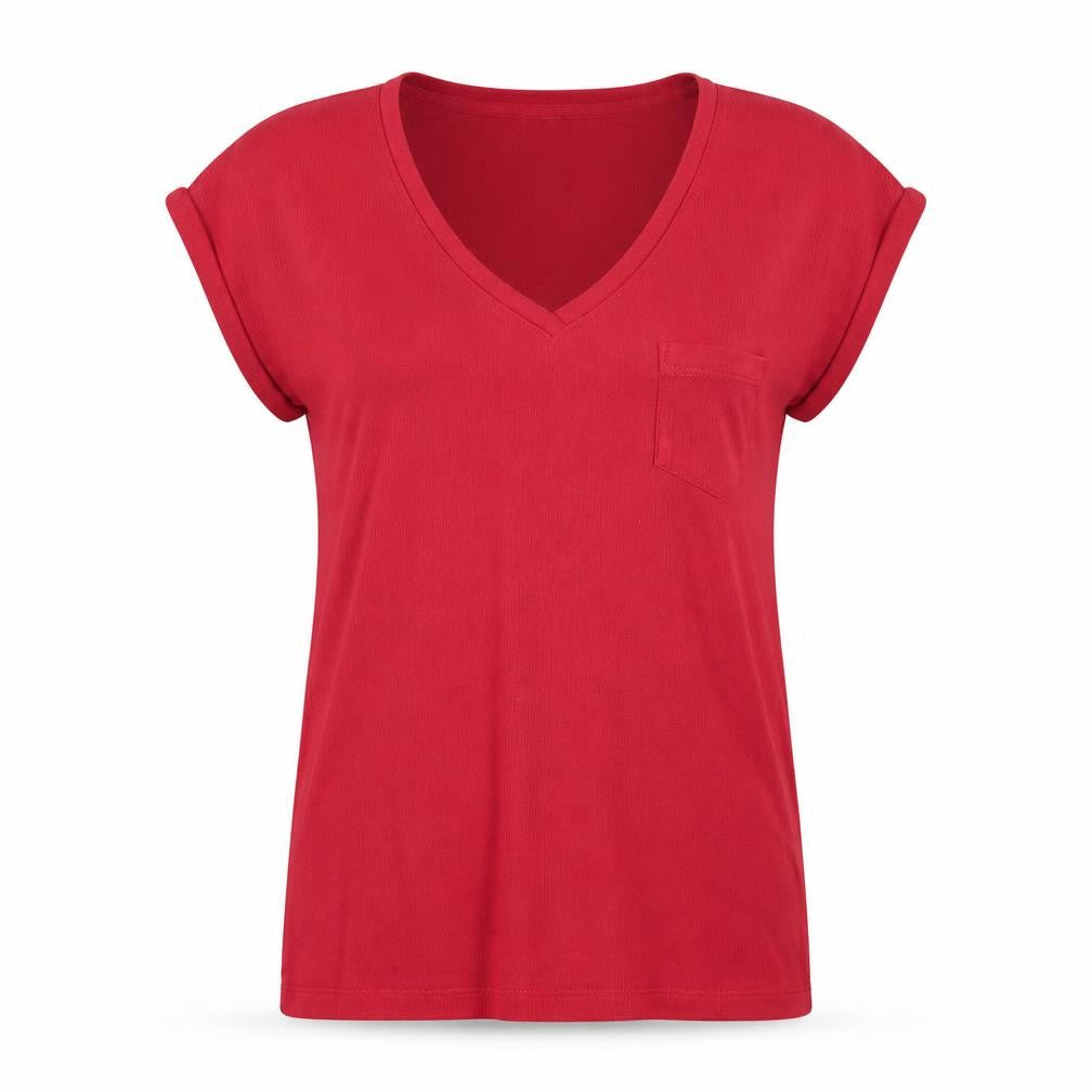 Womens UK Size 8 FatFace Red Basic T-Shirt