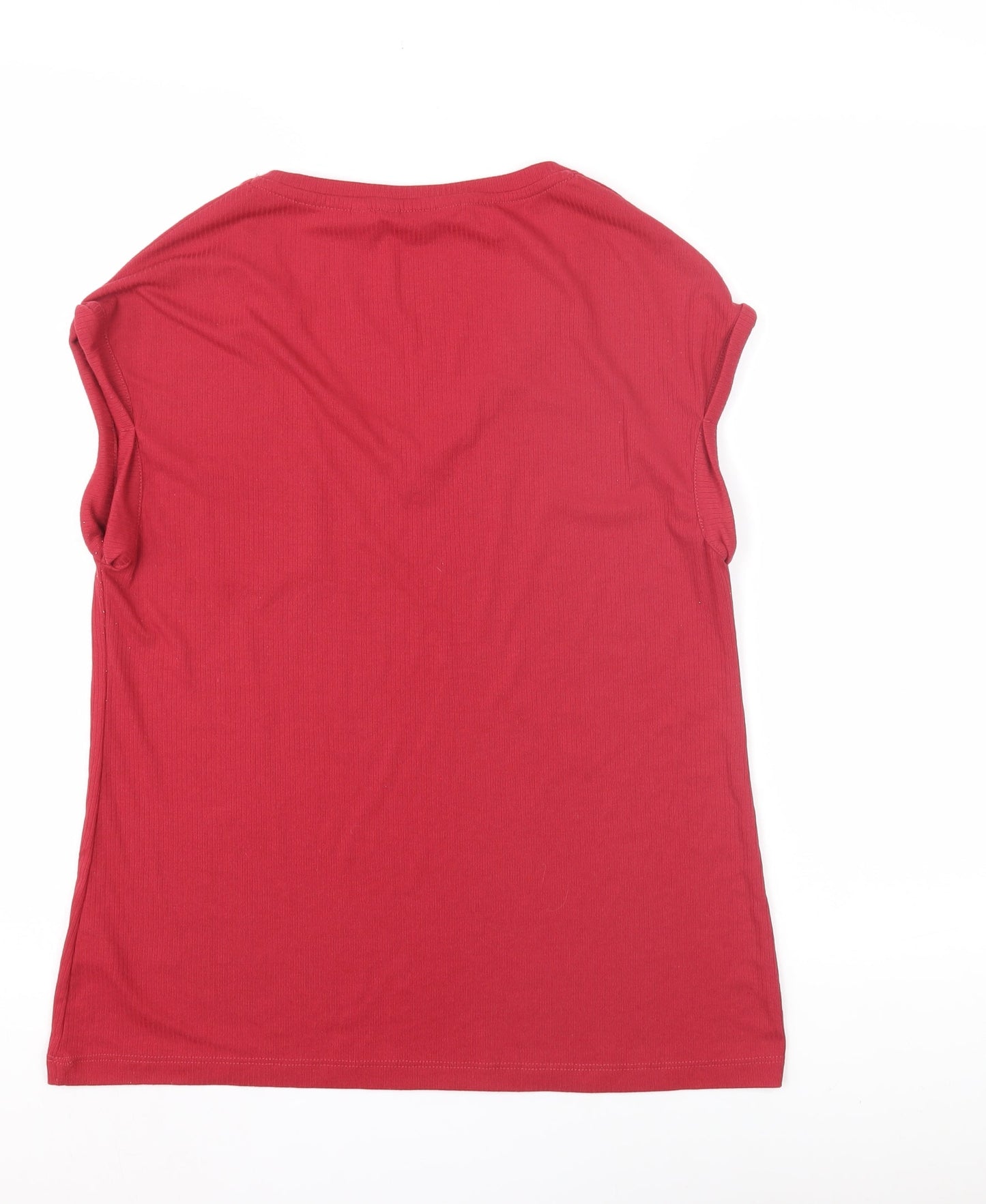 FatFace Women's Red Sleeveless Basic T-Shirt Size 8
