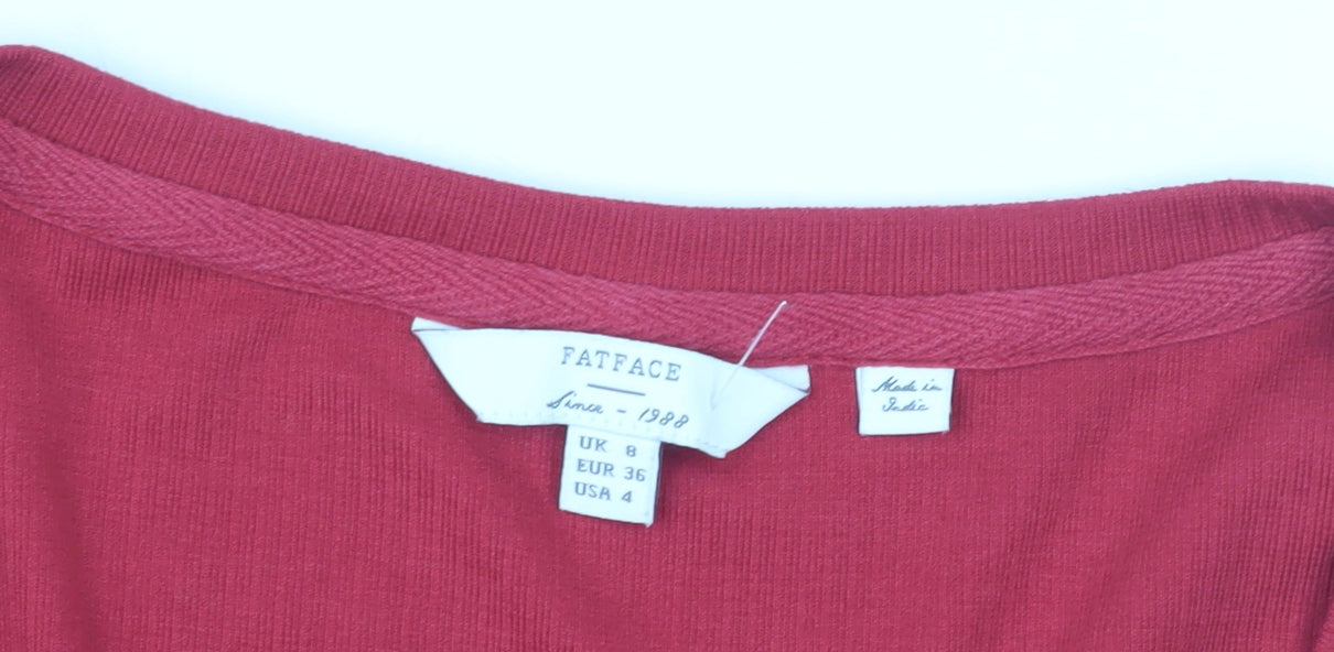 FatFace Women's Red Sleeveless Basic T-Shirt Size 8