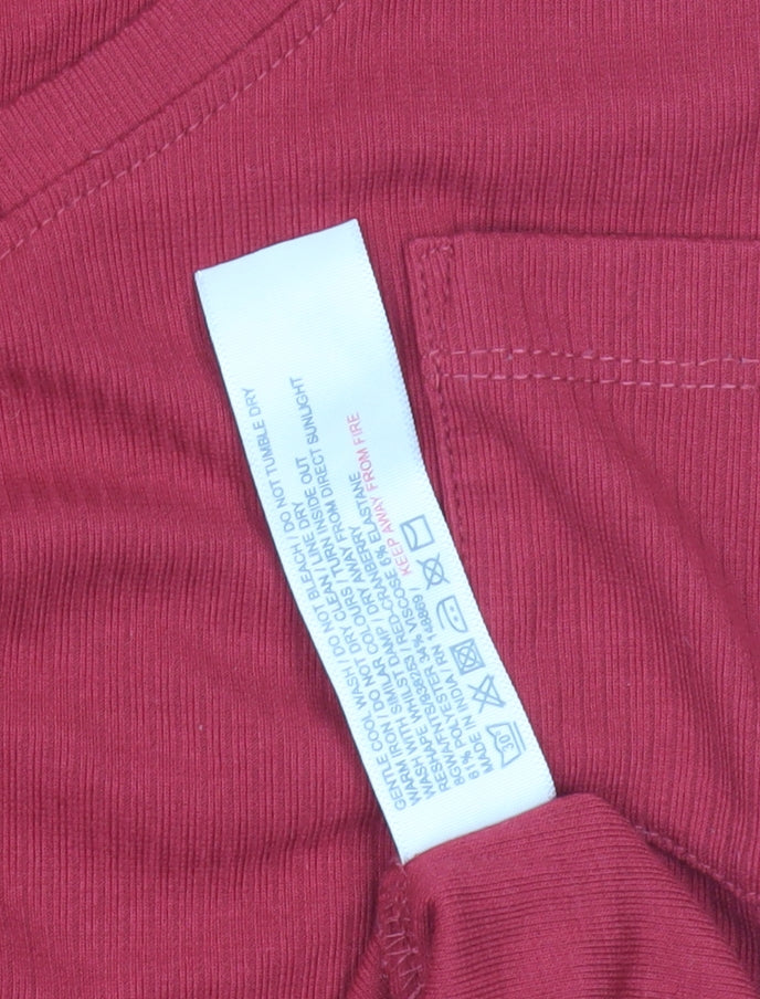 FatFace Women's Red Sleeveless Basic T-Shirt Size 8