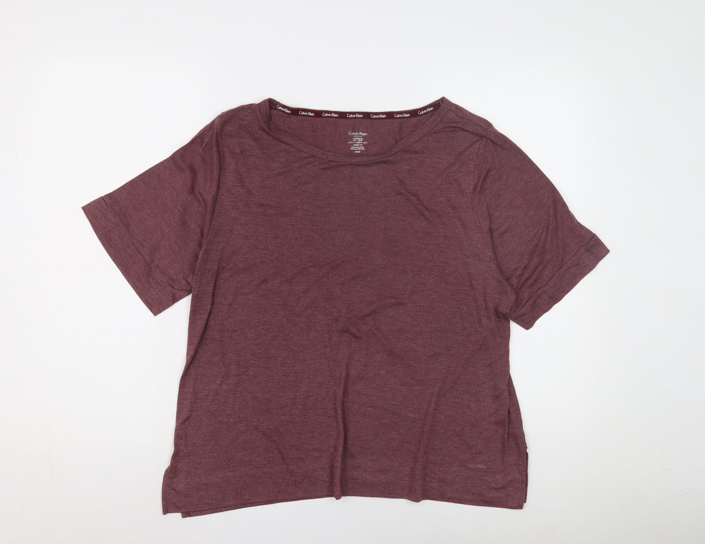 Calvin Klein Unisex Red Crew Neck T-Shirt, Size L