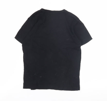 Turban Outfitters Unisex Kids Black Graphic T-Shirt S