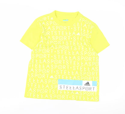 Womens UK Size XS adidas Yellow Basic T-Shirt