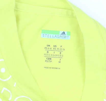 Womens UK Size XS adidas Yellow Basic T-Shirt