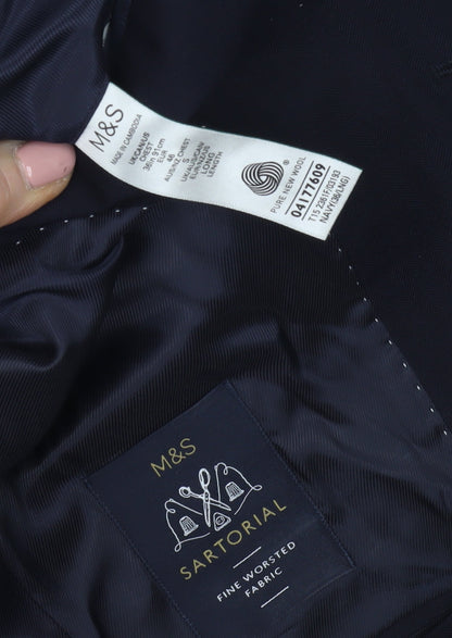 Mens UK Size 36 Marks and Spencer Regular Blue Suit Jacket