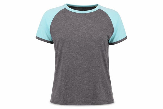 Front view of Superdry unisex grey blue ringer tee m