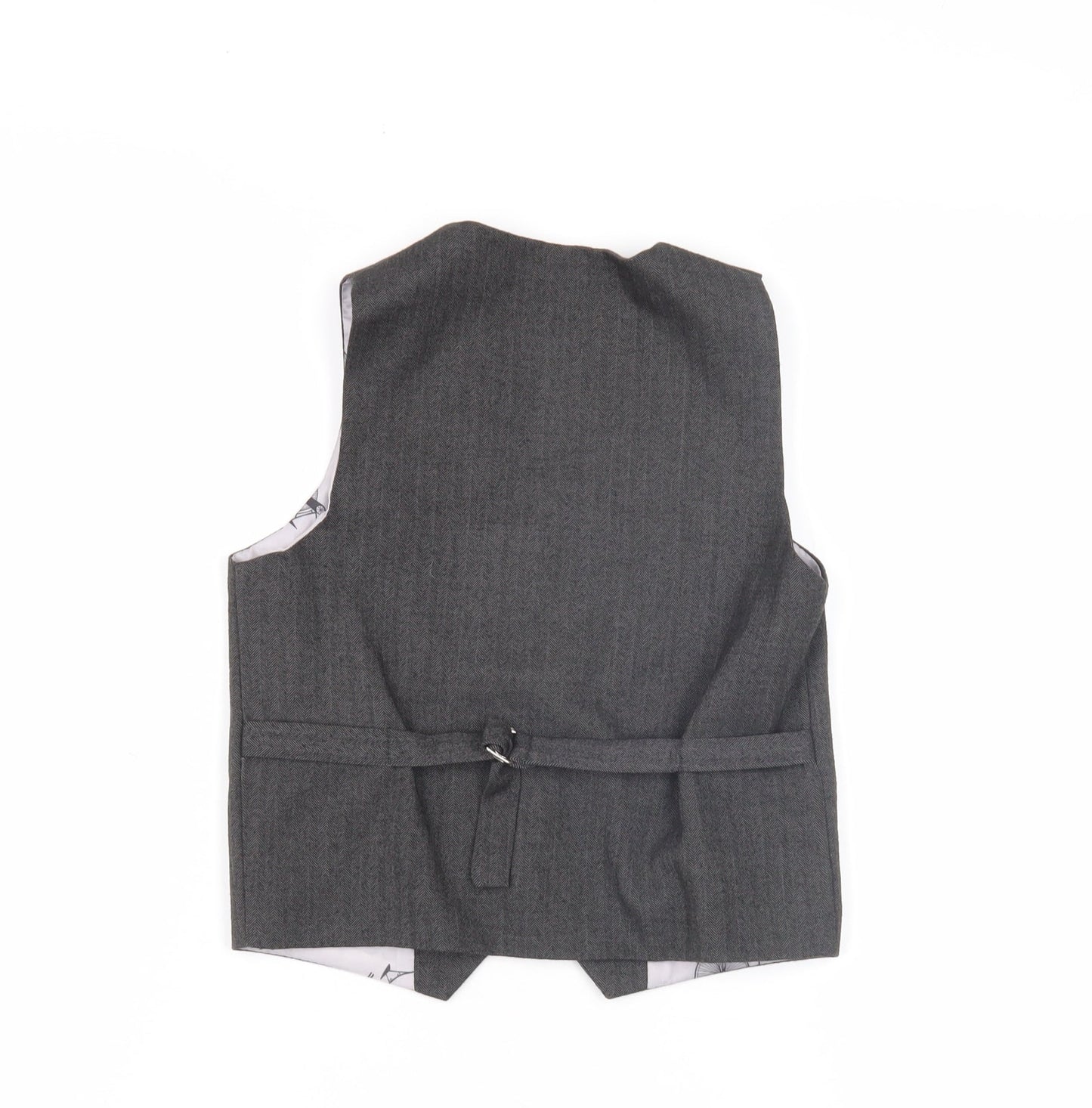 Paisley Boys Grey Waistcoat 7 Years Herringbone Formal