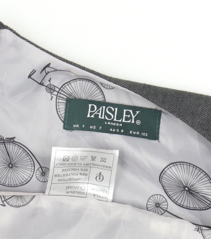 Paisley Boys Grey Waistcoat 7 Years Herringbone Formal