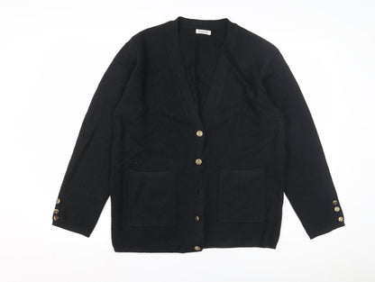 Damart Women's Black V-Neck Cardigan Size 16