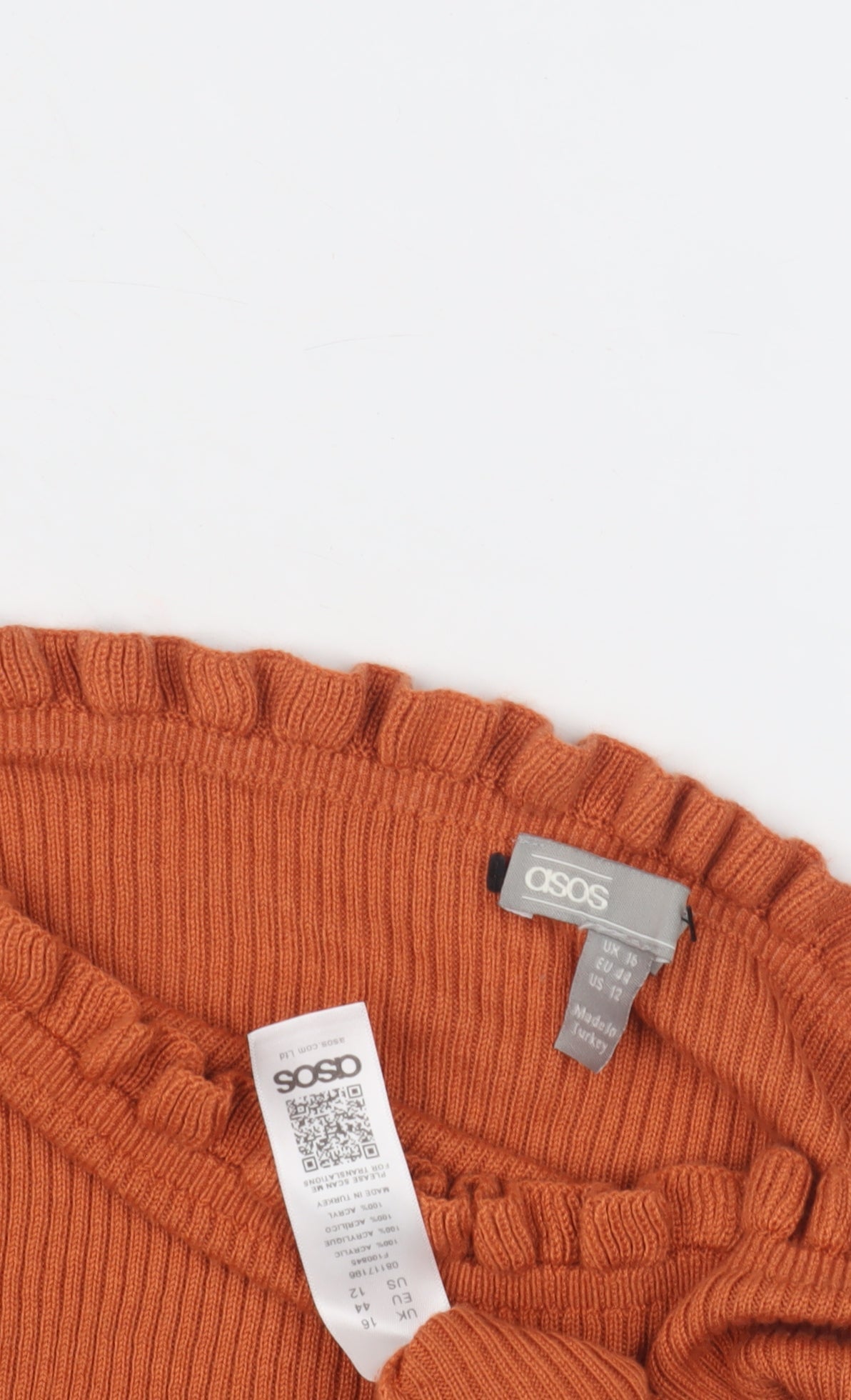 Womens UK Size 16 ASOS Orange Pullover Jumper
