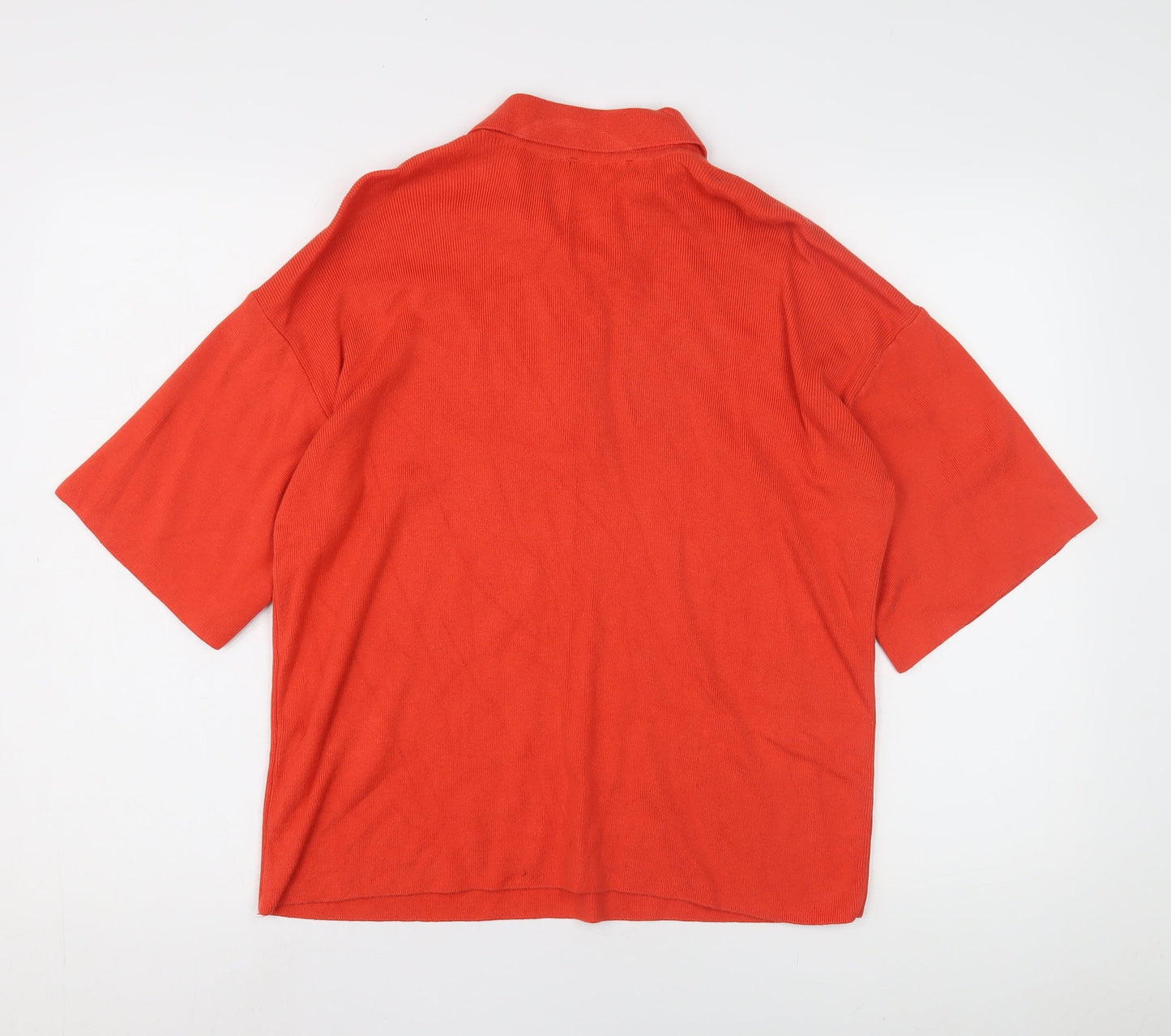 Womens UK Size XS Marks and Spencer Orange Full Zip Jumper