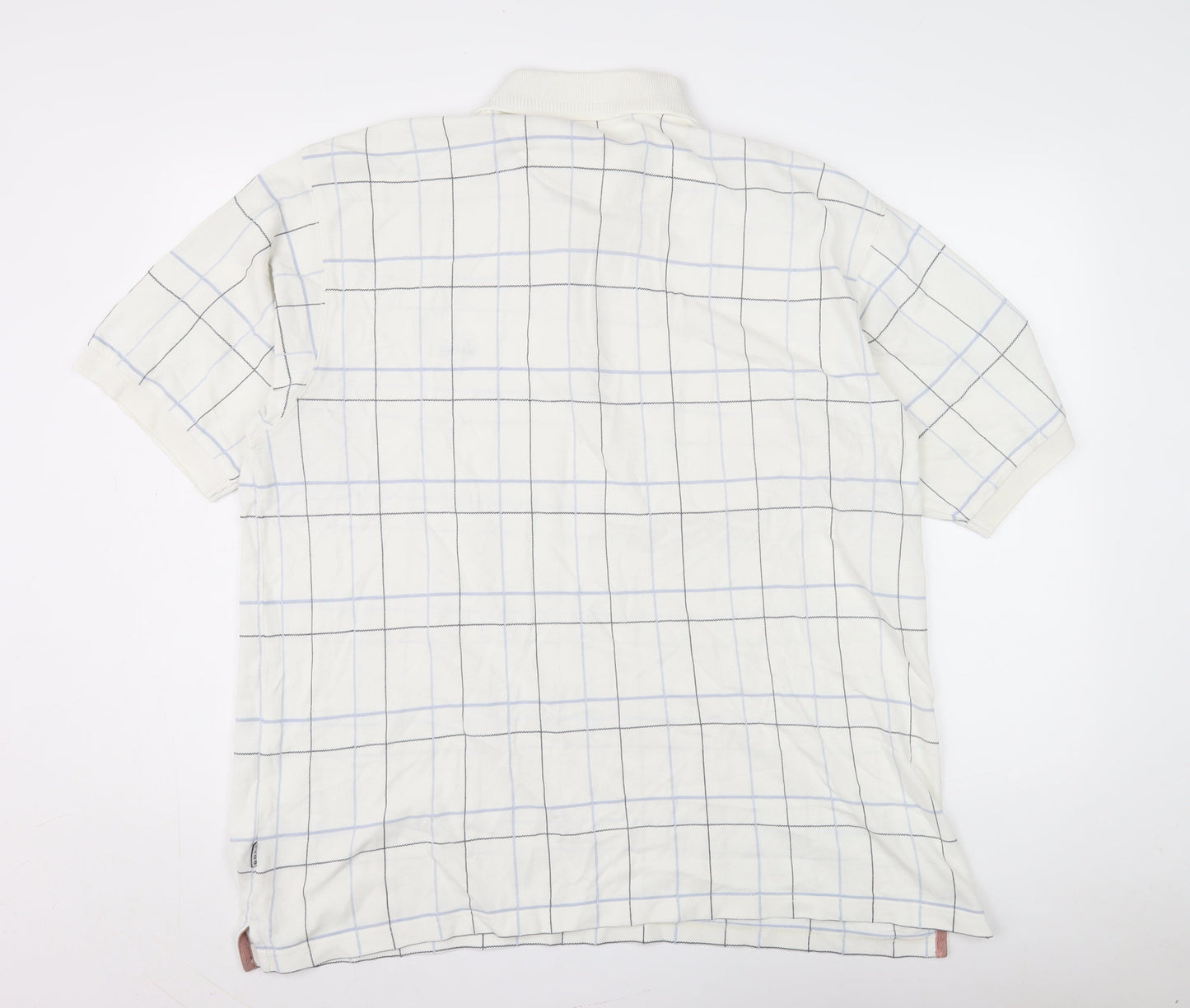 Maine New England Men's XL White Check Polo